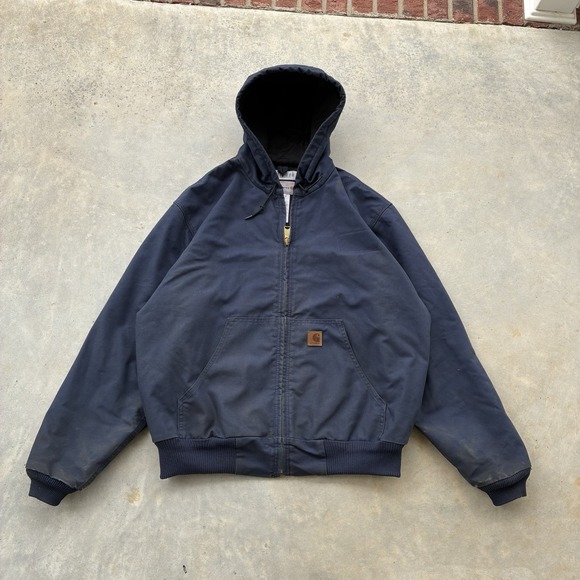Carhartt Other - Vintage Y2K Mens XL Blueberry Blue Carhartt Jacket Hooded Work Issued 376-20